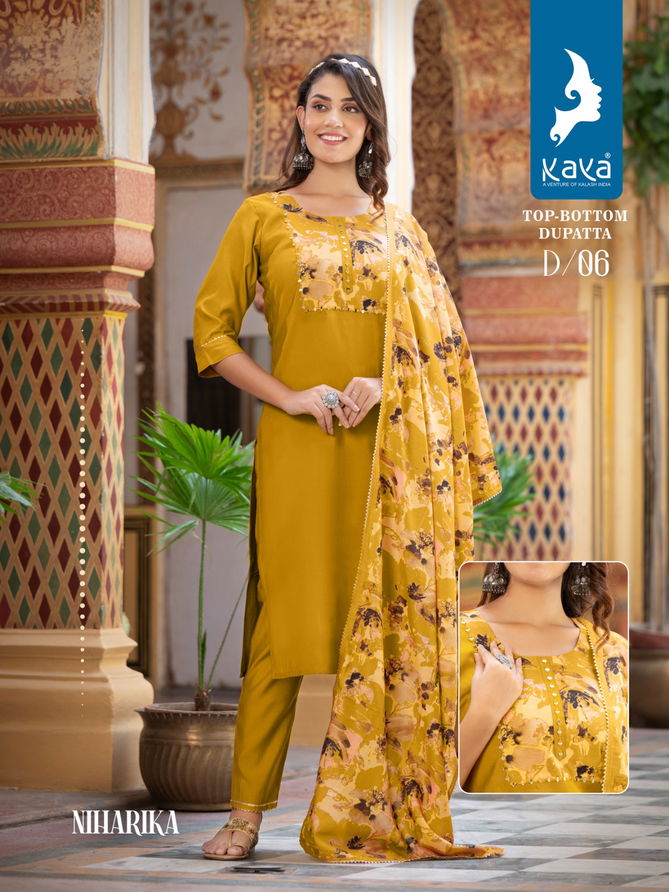 Niharika By Kaya Roman Silk Readymade Suits Catalog